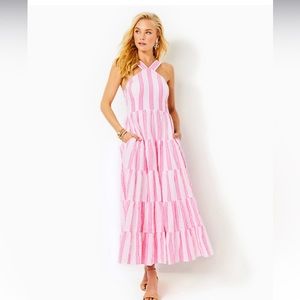 Lilly PulitzerJenette Pink Stripe Midi Dress